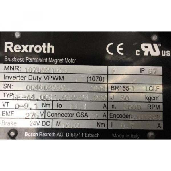 REXROTH BRUSHLESS PERMANENT MAGNET MOTOR / SF-A40091060-04050 #2 image
