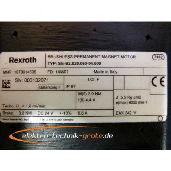 Rexroth SE-B2020-060-04000 Brushless Permanent Magnet Motor   gt; ungebraucht lt; #3 image