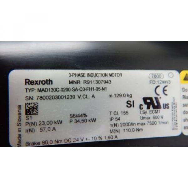 Rexroth 3-Phase Induktions Motor MAD130C-0200-SA-CO-FH1-05-N1 - used/OVP - #4 image