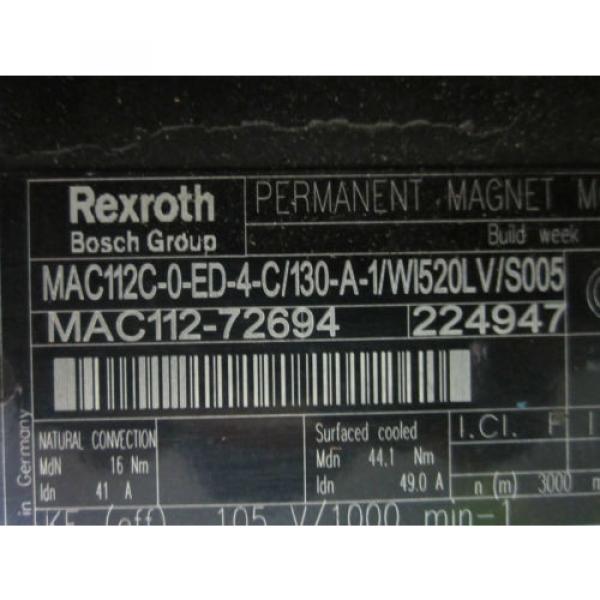 Rexroth MAC112 MAC112C-0-ED-4-C/130-A-1/WI520LV/S005 Permanent Magnet Motor #6 image