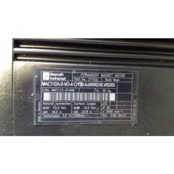 Rexroth Indramat MAC112A-0-VD-4-C/130-A-0/W1524LV/S005 Permanent Magnet Motor #3 image