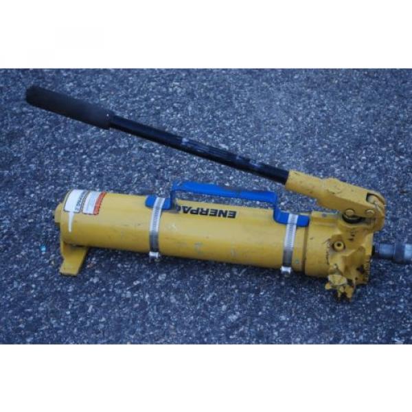 ENERPAC P-80 HYDRAULIC HAND PUMP 10,000PSI MAX W/ FEMALE COUPLER &amp; HANDLE #2 image