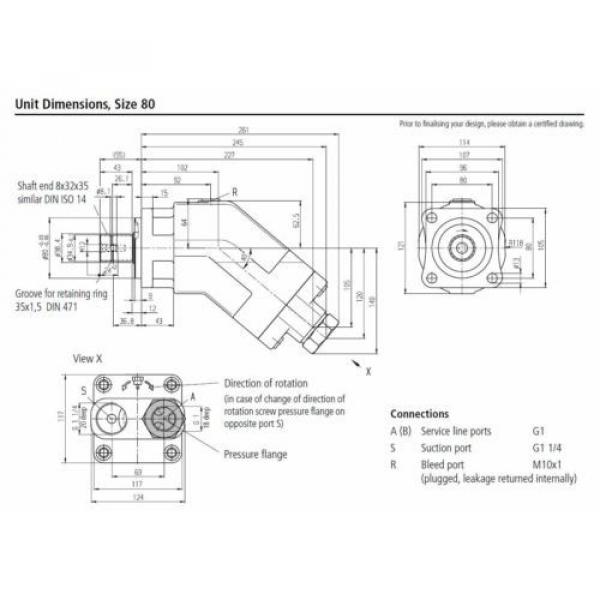 REXROTH hydraulic pump A17FO080/10NLWK0E81-0 R902162396 #2 image