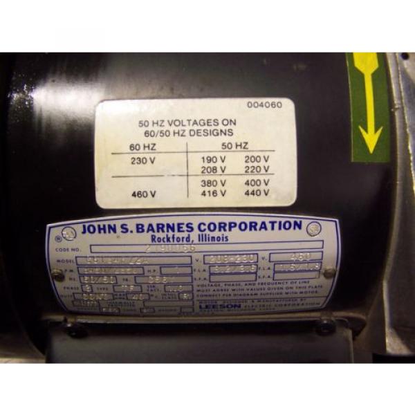 NEW JOHN S BARNES 1 HP HOLLOW SHAFT HYDRAULIC PUMP 208-230/460 VAC 3450 RPM #5 image