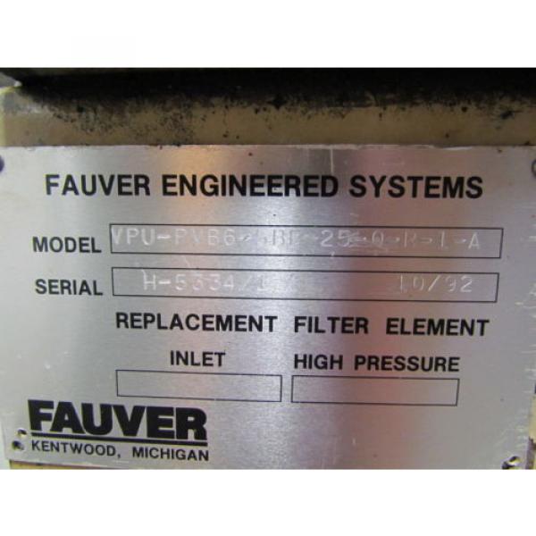 Fauver VPU-PVB6-5BB-25-0-R-1-A Hydraulic power unit 5HP 3PH 1725 RPM 30 Gal tank #5 image