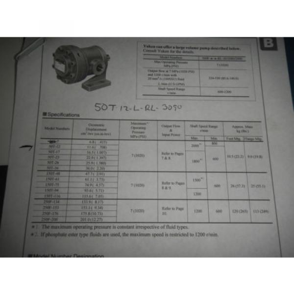 Yuken 50T-12-L-RL-3090 Hydraulic Vane pump #4 image