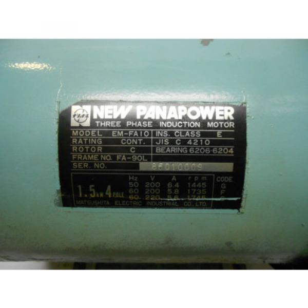2 HP origin Panapower Motor EM-FA10 w/ Daikin Hyd Vane Pump, DS135P-11, Used, #2 image