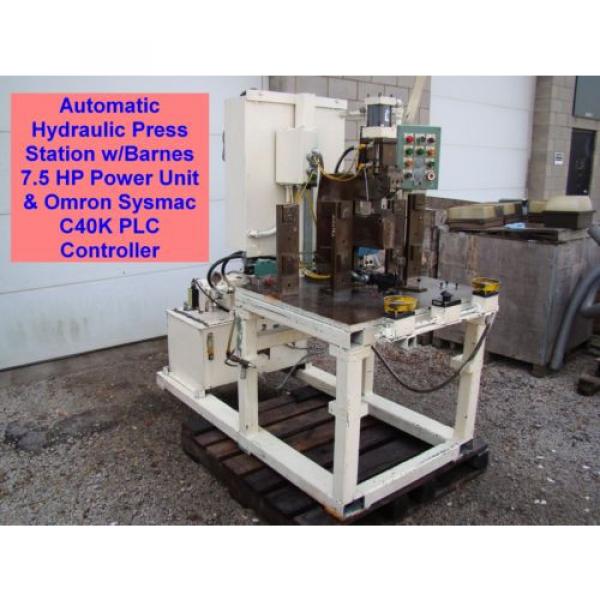 Hydraulic Press Station Barnes 7.5HP Power Unit Omron PLC Cylinder Punch Die #1 image