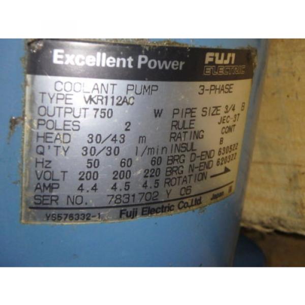 FUJI ELECTRIC 3 PHASE ELECTRIC COOLANT PUMP VKR112AC #2 image