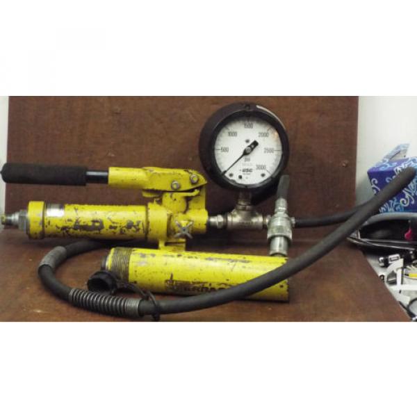 1 USED ENERPAC P18 w/ENERPAC RC-106 HYDRAULIC HAND PUMP ***MAKE OFFER*** #1 image