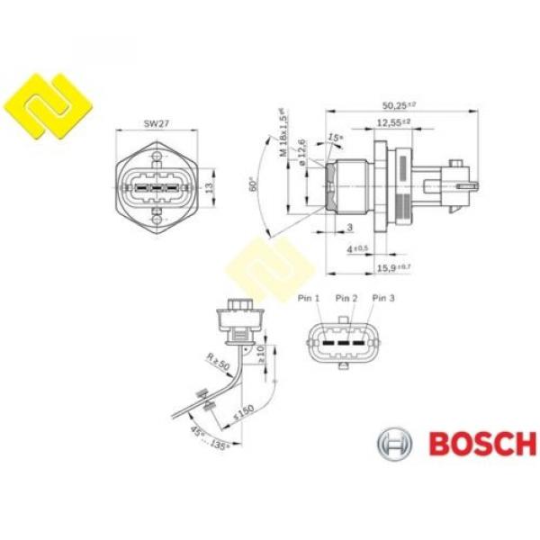 BOSCH 0281006327 CR Fuel Pressure Sensor 2000bar for Cummins Dodge ,0281006150 #4 image