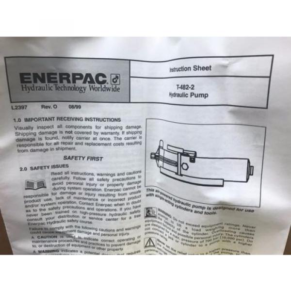 T-482-2 Hydraulic ENERPAC Pump 10000 PSI for use w ET3000 Eaton Aeroquip Crimper #2 image