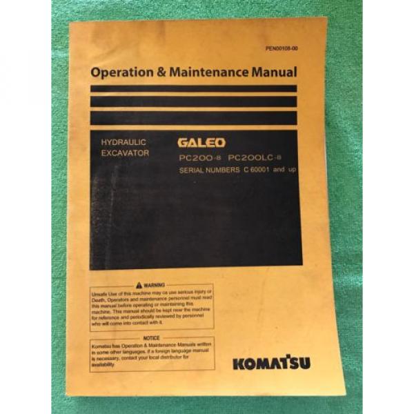 Komatsu PC200LC-8 PC200-8 Service Repair Manual C 60001 and Up. PEN00108-00 #1 image