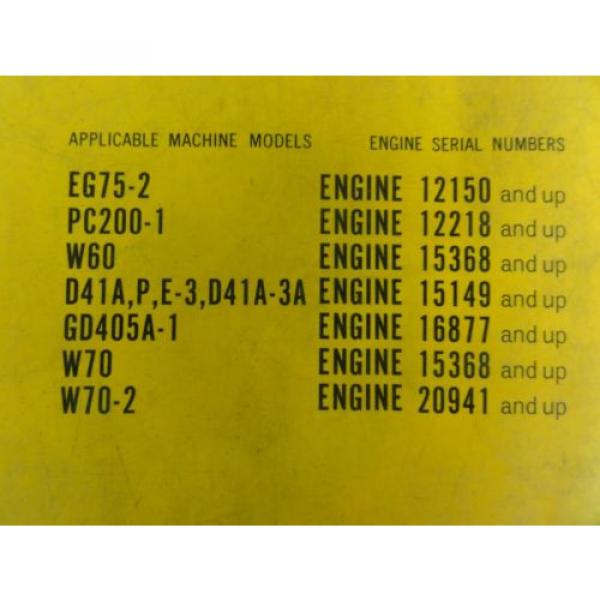 Komatsu 6D105-1 Diesel Engine Parts Book #3 image