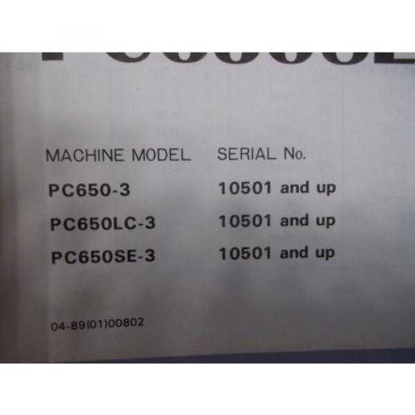 Komatsu PC650-3 PC650LC-3 PC650SE-3 excavator service shop manual #5 image