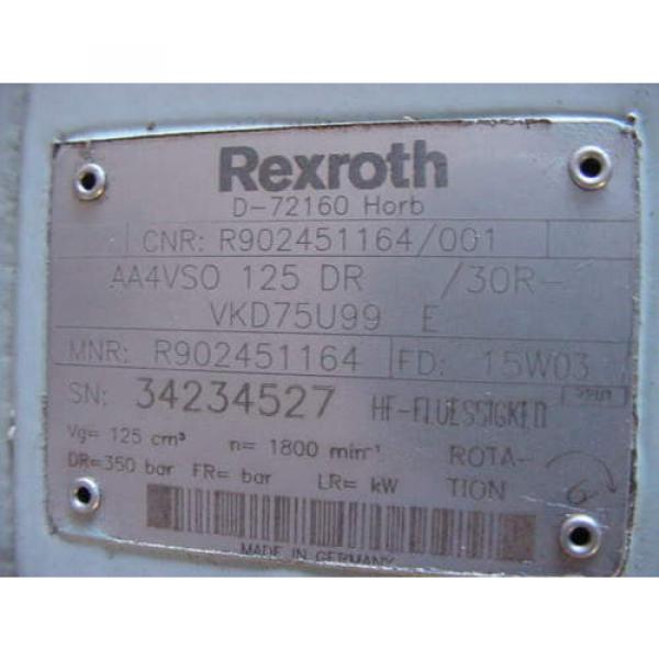 New Italy china Rexroth Hydraulic Pump AA4VSO125DR/VDK75U99E Marathon 100 HP Axial Piston #3 image
