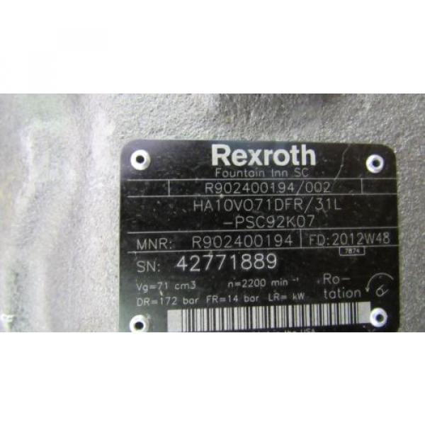 NEW REXROTH HA10VO71DFR/31L-PSC92K07 R902400194/002 HYDRAULIC AXIAL PISTON PUMP #2 image