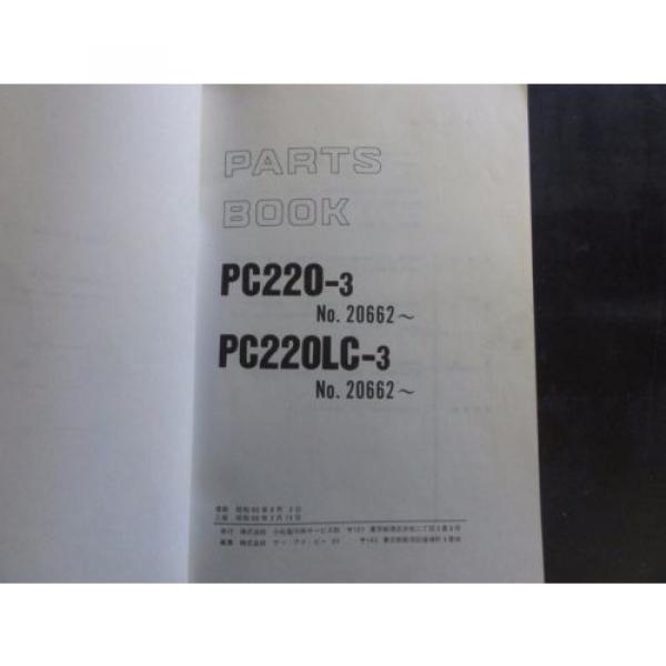 Komatsu PC220-3 and PC220LC-3 Parts Book    P02060030-03 #4 image