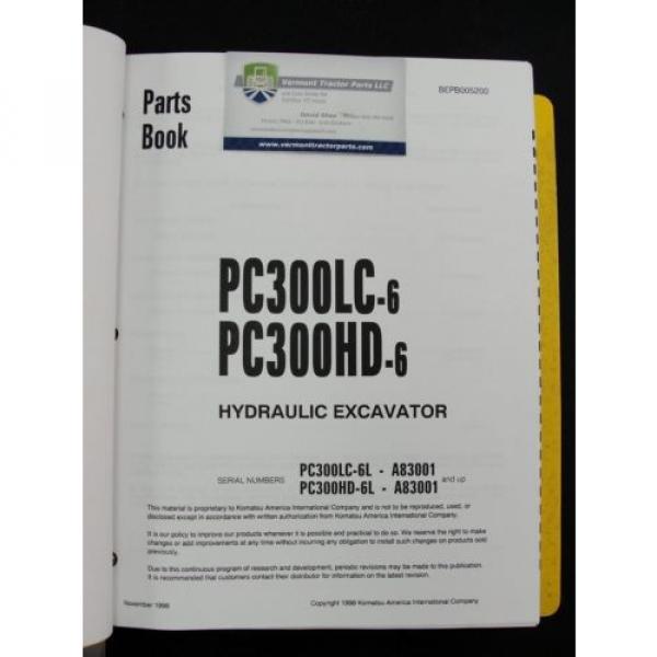 Komatsu excavator parts book manual PC300LC-6 PC300HD-6 BEPB005200 #3 image