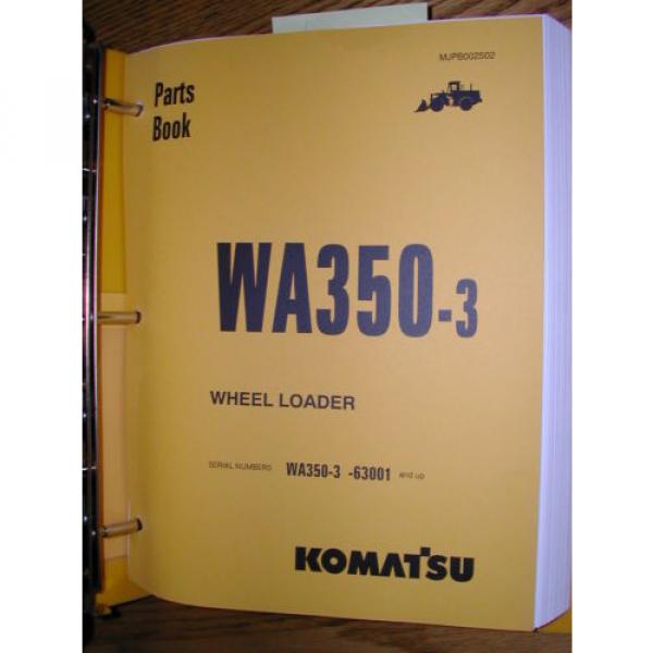 Komatsu WA350-3 PARTS MANUAL BOOK CATALOG WHEEL LOADER MJPB002502 GUIDE LIST #2 image
