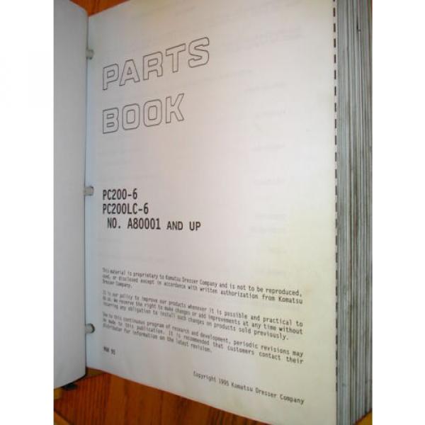 Komatsu PC200-6 &amp; LC-6 PARTS MANUAL BOOK CATALOG HYD. EXCAVATOR GUIDE BEPBX20601 #2 image
