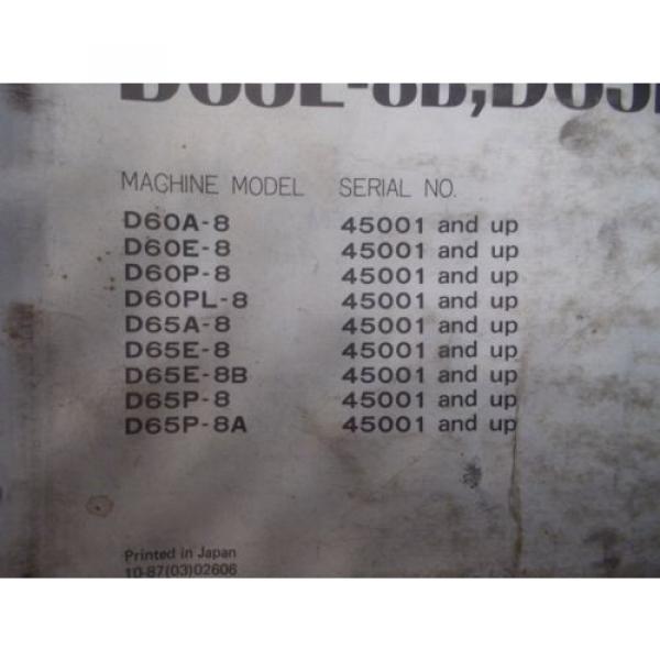 Komatsu D60A-8 D60E-8 D60P-8 Bulldozer Dozer Crawler Shop Service Repair Manual #3 image