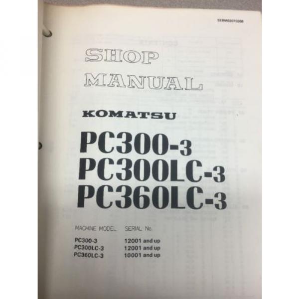 KOMATSU PC300-3 PC300LC-3 PC360LC-3 Excavator Shop Manual / Repair Service #2 image