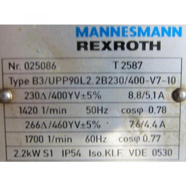 MANNESMANN REXROTH PV7 PUMP WITH T 2587 MOTOR #2 image