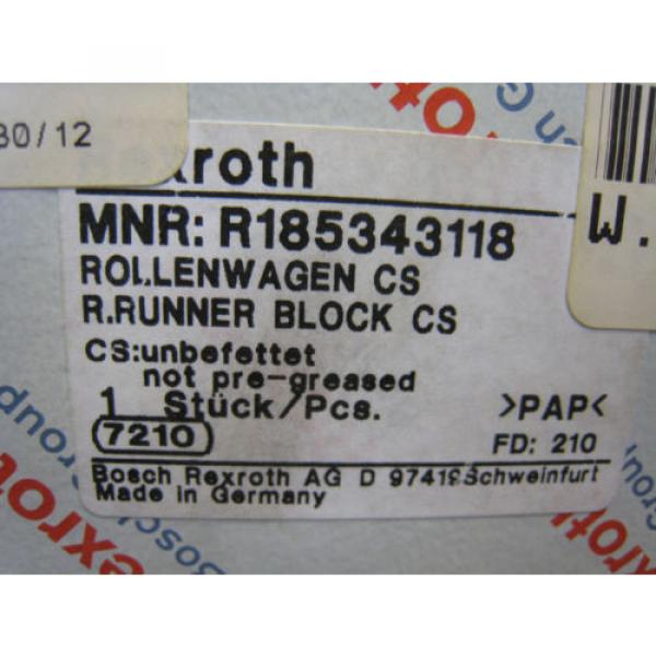 Bosch Japan Dutch Rexroth R185343118 Ball Roller Rail Runner Block Linear Bearing Carriage #4 image