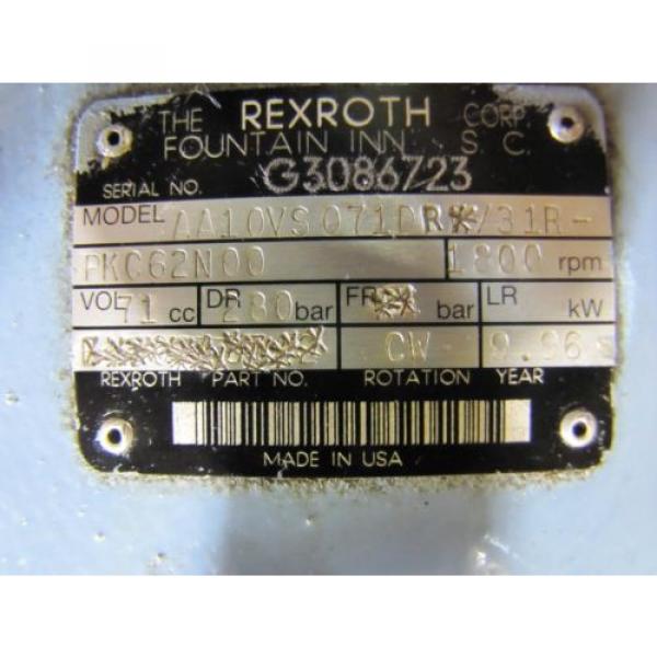 REXROTH AA10VS071DR*/31R-PKC62N00 HYDRAULIC PUMP 2&#034; INLET 1&#034; OUTLET 1-1/4&#034; SHAFT #3 image