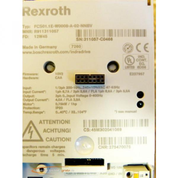 Rexroth Australia Japan FCS01.1E-W0008-A-02-NNBV IndraDrive Frequenzumrichter   &gt;ungebraucht!&lt; #4 image