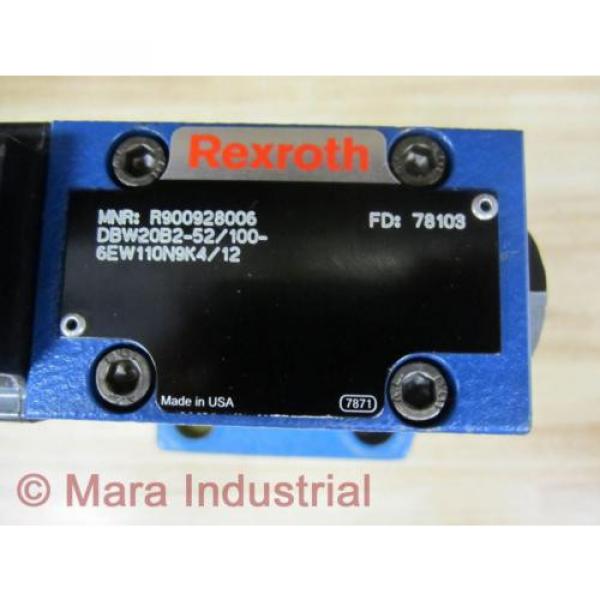 Rexroth Korea Dutch Bosch R900928006 Valve DBW20B2-52/100-6EW110N9K4/12 - New No Box #4 image
